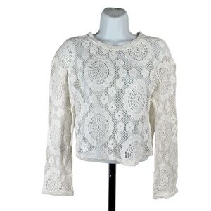 MNG OPEN KNIT CROPPED TOP